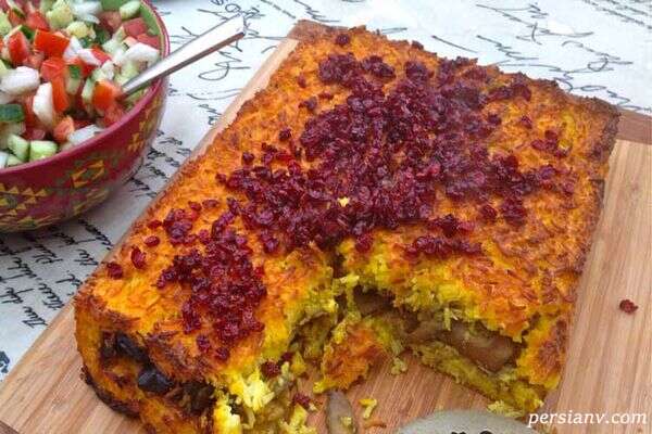 طرز تهیه ته چین لوبیا پلو