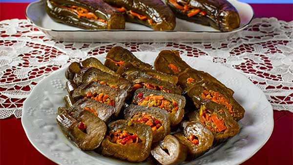  ترشی بادمجان شکم پر خوشمزه خانگی