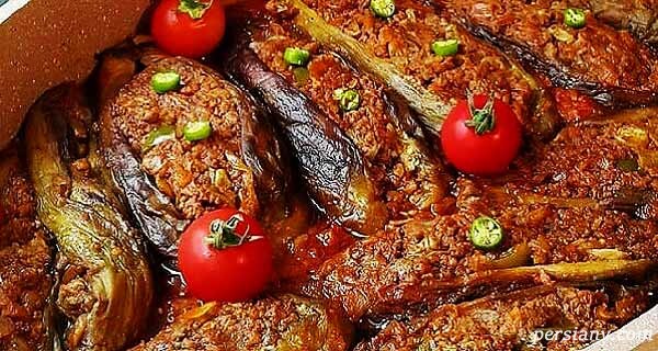 بادمجان شکم پر مازندرانی
