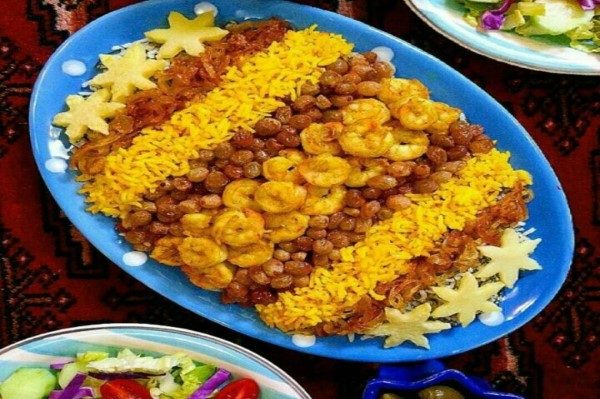میگو پلو با کشمش