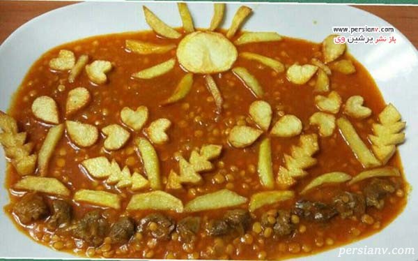 تزیین قیمه سیب زمینی کودکانه