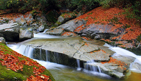 منطقه توریست پسند Guangwushan در نانجیانگ چین مکان های پاییزه چین