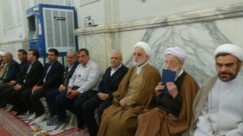حضور احمدی نژاد و جنتی در مراسم ترحیم