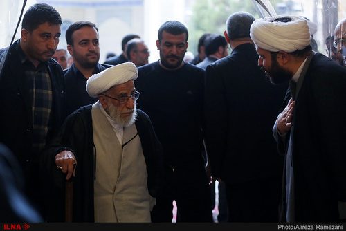 حضور احمدی نژاد و جنتی در مراسم ترحیم