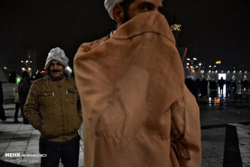 بارش باران در حرم رضوی