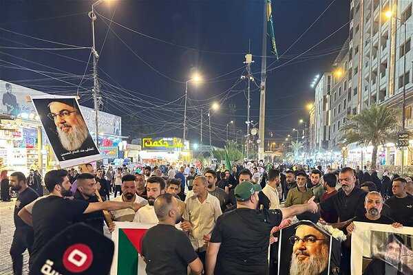تشییع شهید نصرالله در نجف