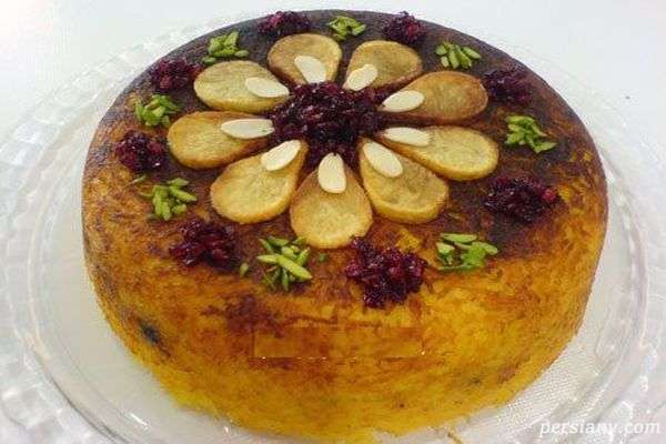 تزیین ته چین مرغ