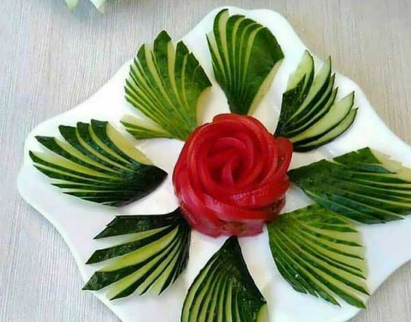 سفره آرایی تزیین خیار به شکل سبد