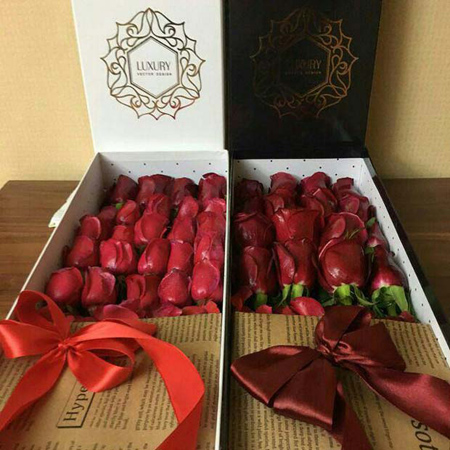 تزئین جعبه گل جعبه گل هدیه