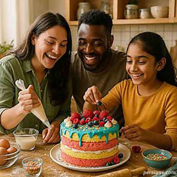 تزیین کیک خانگی با وسایل ساده