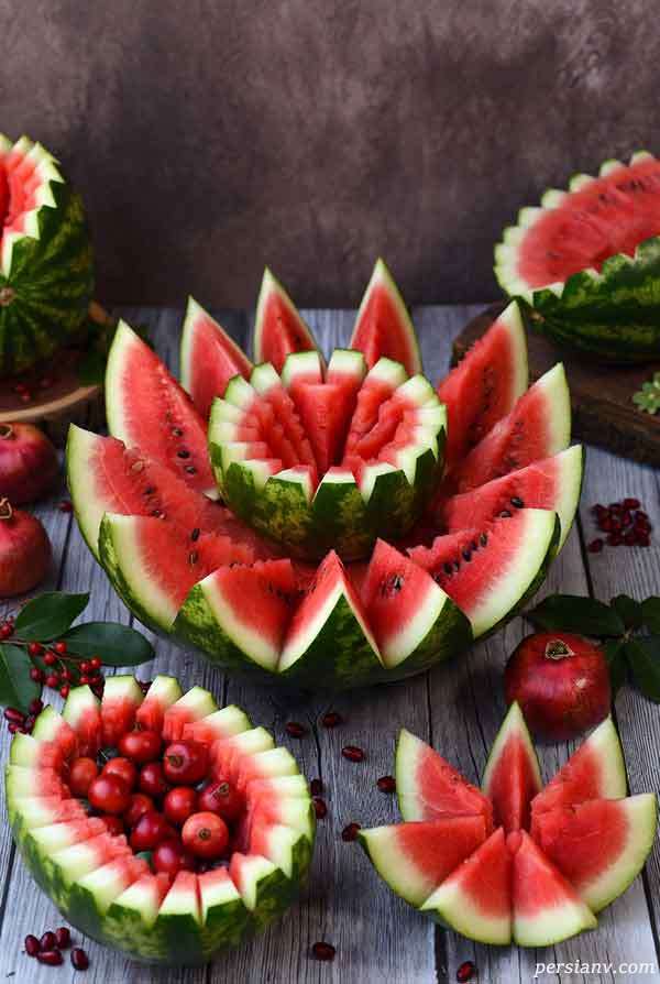 طرح جدید تزیین هندوانه یلدا