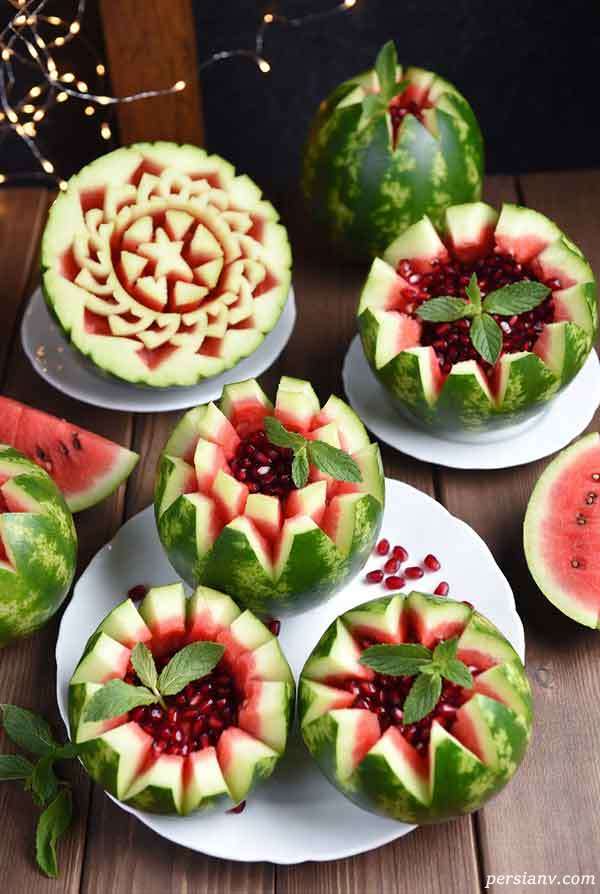 طرح جدید تزیین هندوانه یلدا