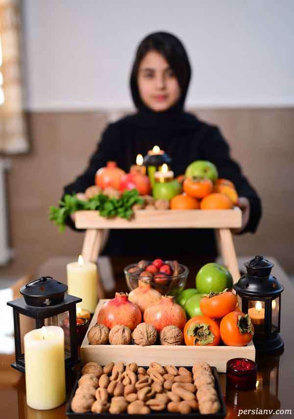 تزیین میز شب یلدا برای مدرسه
