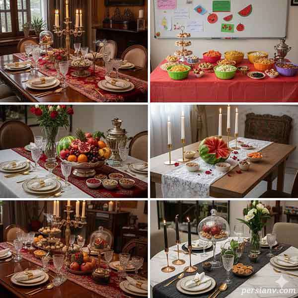 تزیین میز شب یلدا ساده و شیک
