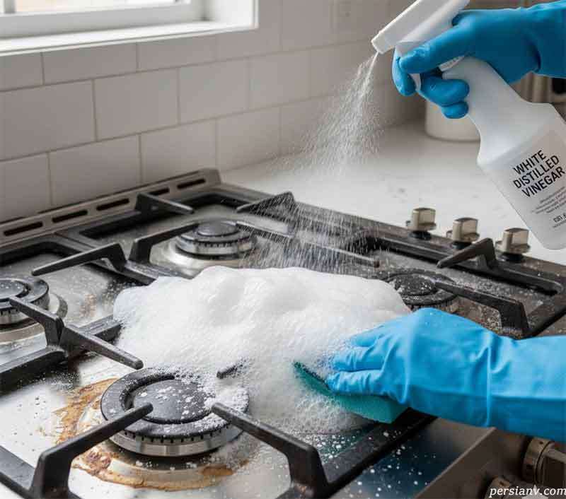 تمیز کردن هود و گاز ؛ ترفند خانگی برای چربیزدایی از هود آشپزخانه در ۵ دقیقه با مواد طبیعی