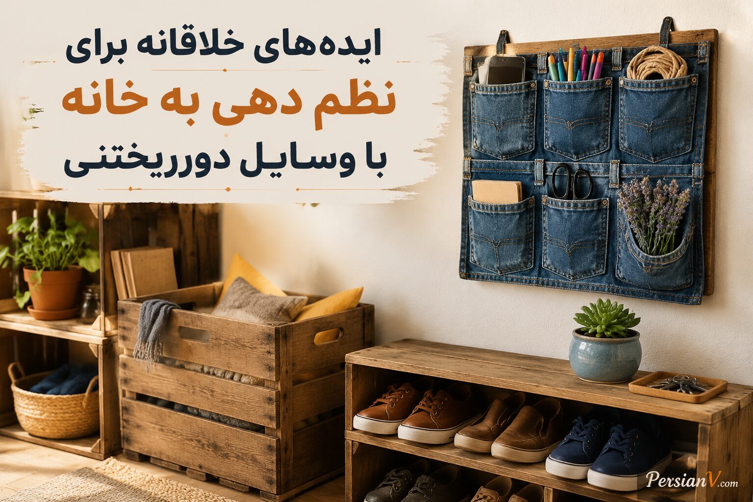 ایده‌های خلاقانه برای نظم دهی به خانه با وسایل دورریختنی