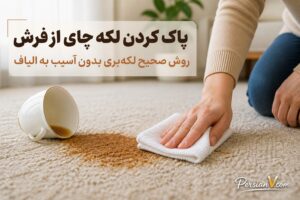 لکه چای روی فرش را این‌طور پاک کنید؛ بدون سابیدن و با یک محلول ساده خانگی