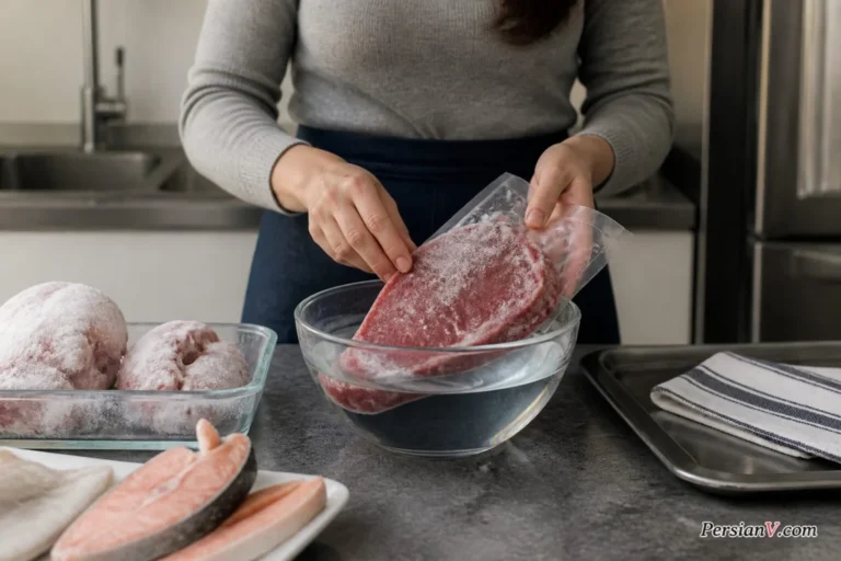 گوشت، مرغ و ماهی را هرگز اینطور یخزدایی نکنید ؛ یک اشتباه رایج در آشپزخانه