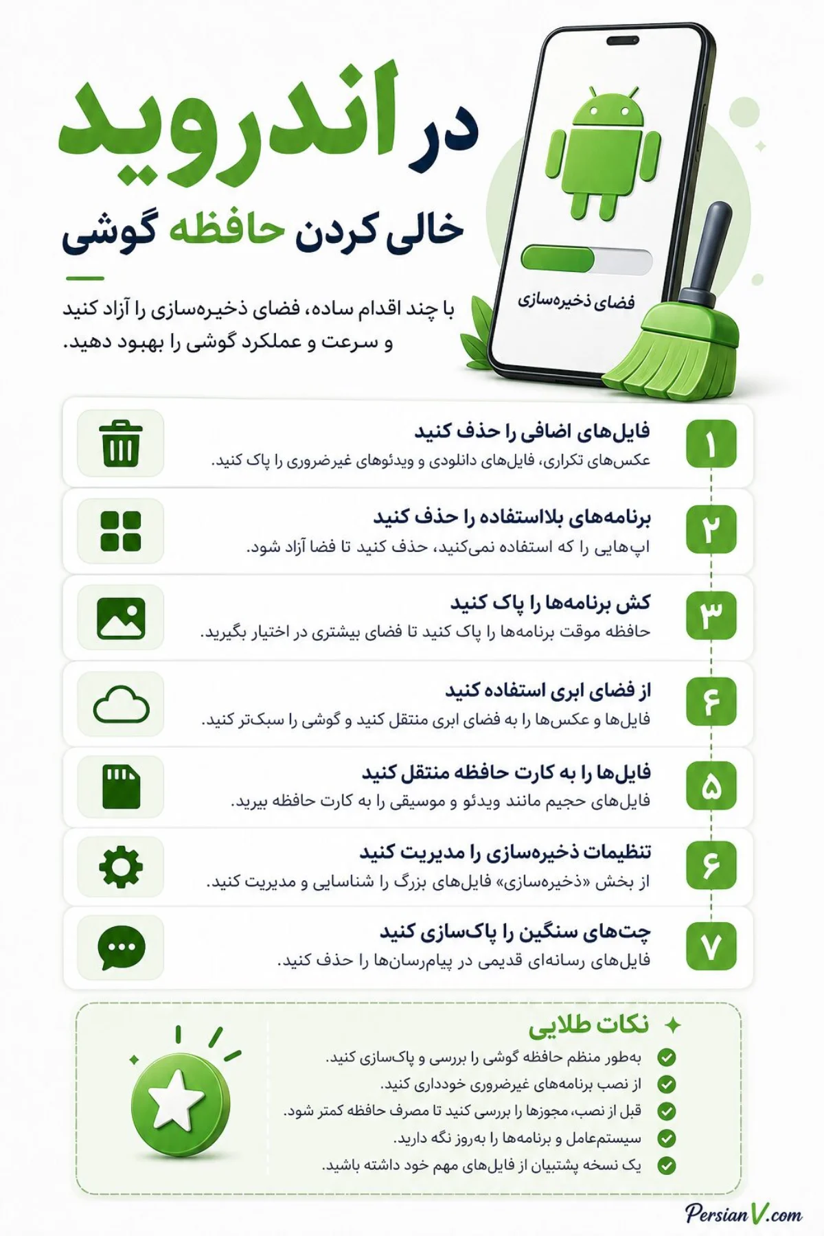 خالی کردن حافظه گوشی خالی کردن حافظه گوشی
