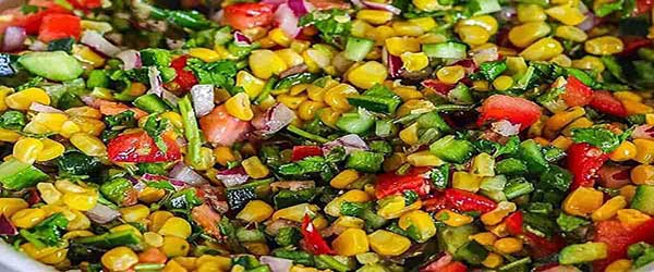 خوراک گوجه ‌فرنگی با ذرت