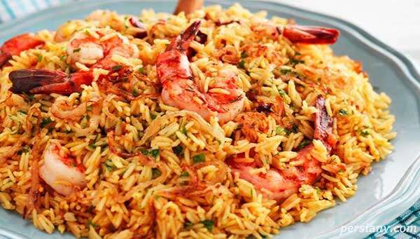 طز تهیه بریانی میگو