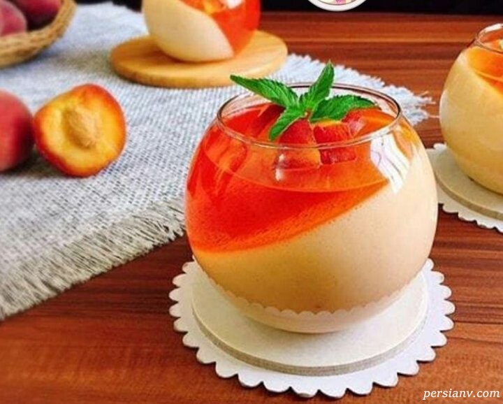 روش تهیه دسر هلو با ژله ( با این دسر میهمانان خود را شگفت زده کنید )
