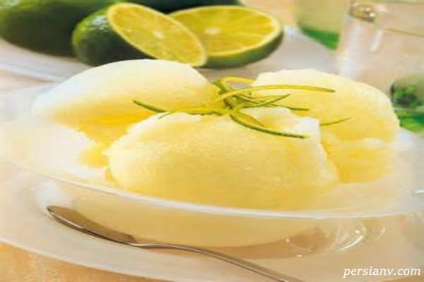 بستنی یخی با طعم لیمو
