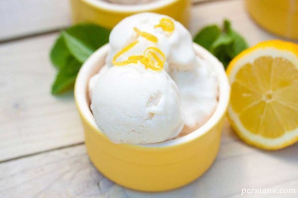 بستنی یخی با طعم لیمو