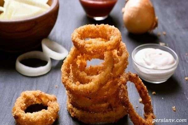 طرز تهیه حلقه پیاز سوخاری