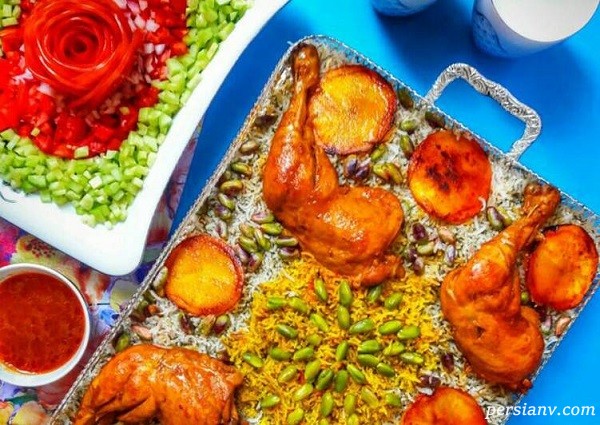طرز تهیه پسته پلو با فیله مرغ / یک شام مجلسی با مرغ برای افطار
