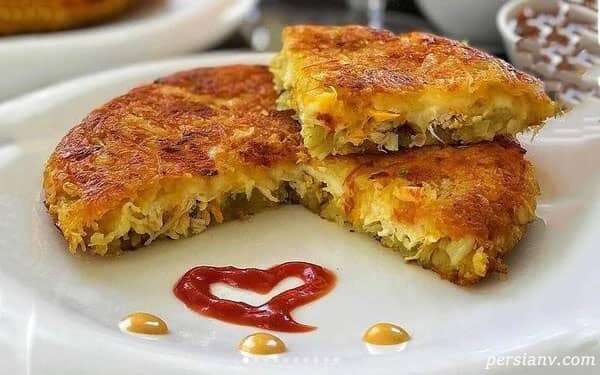 کوکوی مرغ و تره فرنگی کوکوی مرغ و تره فرنگی