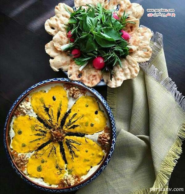 تزیین کشک بادمجون مجلسی تزیین کشک بادمجون مجلسی
