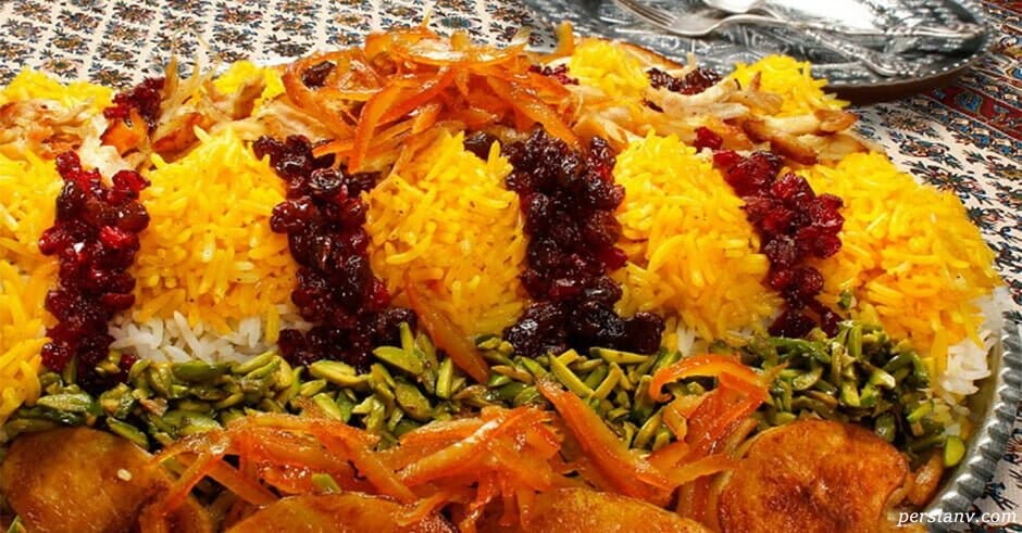 شيرين پلو با مرغ