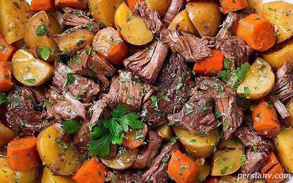 خوراك گوشت و سیب زمینی