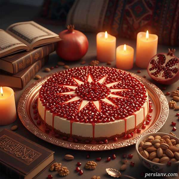 چیز کیک انار بدون ژلاتین