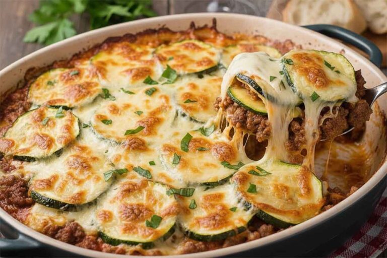 طرز تهیه کدو سبز با گوشت ؛ آموزش شام فوری، ارزان و فوقالعاده لذیذ پنیری در فر