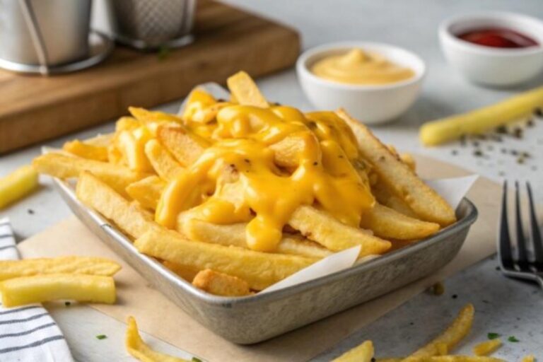 طرز تهیه سیبزمینی با سس پنیر چدار خانگی ؛ کشدار، کرمی و رستورانی