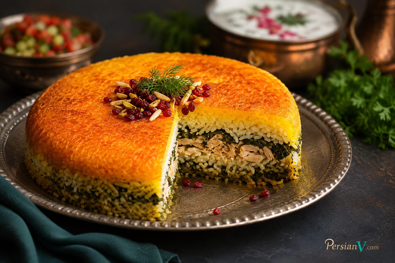 طرز تهیه ته چین اسفناج مجلسی