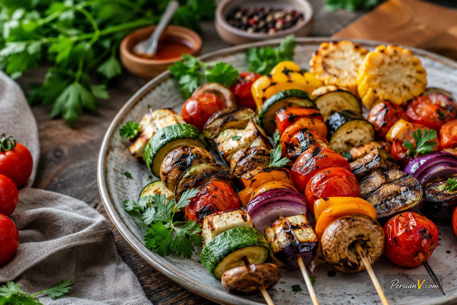 کباب سبزیجات گیاهی
