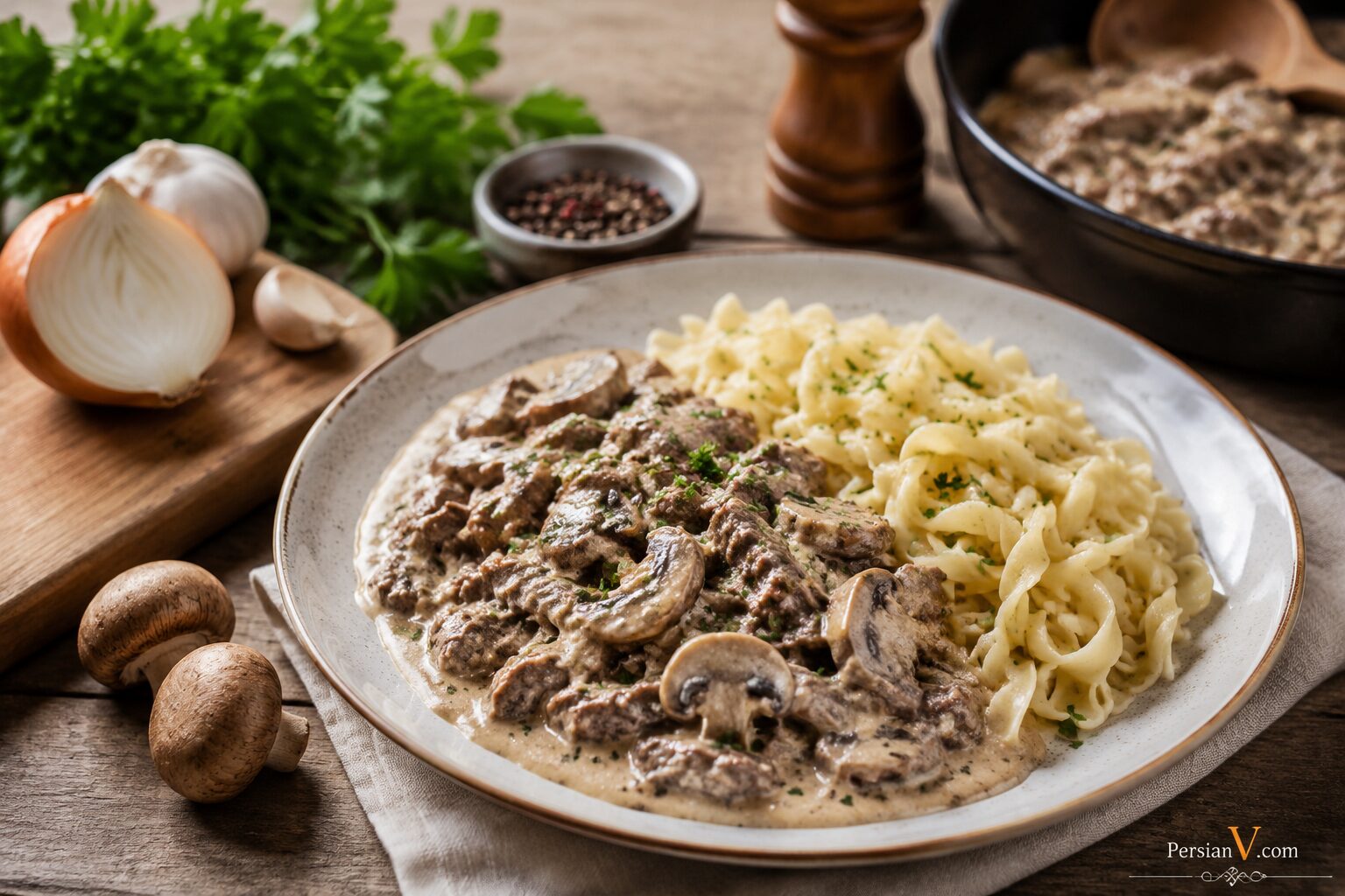 طرز تهیه بیف استراگانف