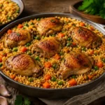 مرغ و برنج با ران مرغ