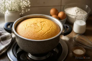 طرز تهیه کیک اسفنجی بدون فر ؛ پف‌دار و نرم با پخت در قابلمه
