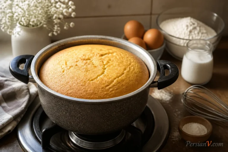 طرز تهیه کیک اسفنجی بدون فر ؛ پفدار و نرم با پخت در قابلمه
