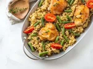 طرز تهیه دمپختک بلغور با مرغ و لوبیا سبز؛ غذای یک‌قابلمه‌ای خوشمزه برای ناهار و شام