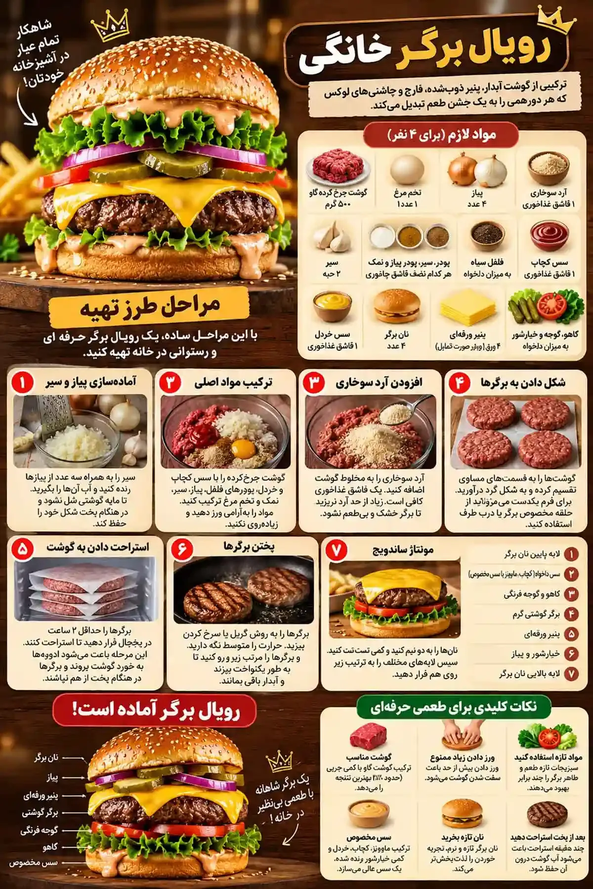 طرز تهیه رویال برگر