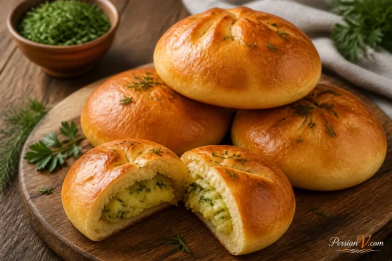 طرز تهیه نان سیبزمینی روسی نرم و پفکی؛ نان شکمپر خوشمزه با مغز سیبزمینی
