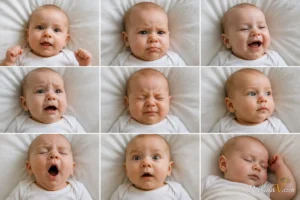 ۹ حالت صورت نوزاد و معنی هر کدام ؛ از لبخند تا گریه