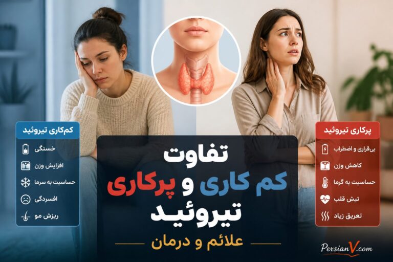 تفاوت کمکاری و پرکاری تیروئید ؛ علائم، علل و روشهای درمان