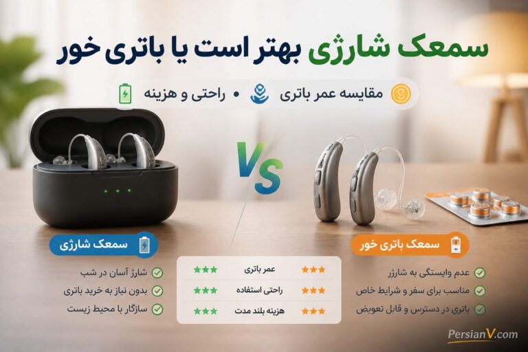 سمعک شارژی بهتر است یا باتری‌خور؟ مقایسه‌ای که قبل از خرید باید بخوانید