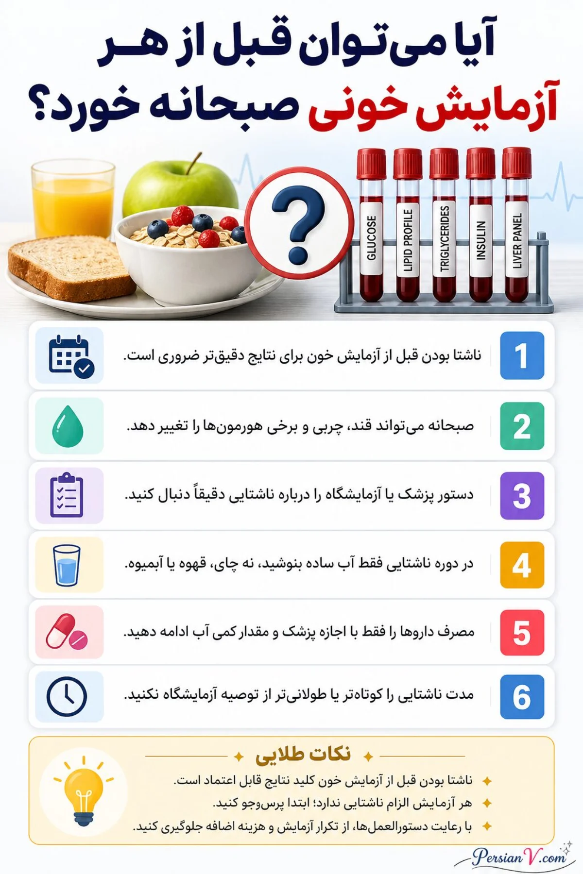 ناشتا بودن قبل از آزمایش خون ناشتا بودن قبل از آزمایش خون